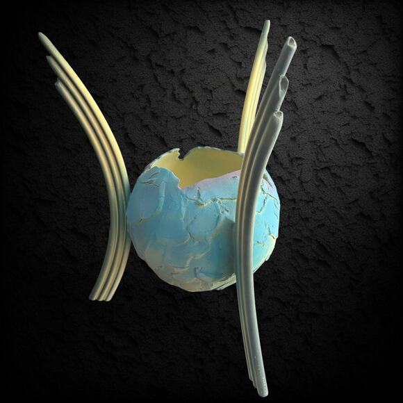 Rare *EARLY* Judi & Ron Lederer Planetary Sculpture Vtg Pottery Art Decor MCM - Picture 7 of 16